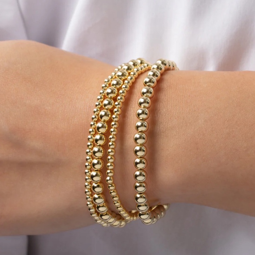 NEW Zoe Lev Yellow Gold Vermeil Bracelet Stack (Set of 4)